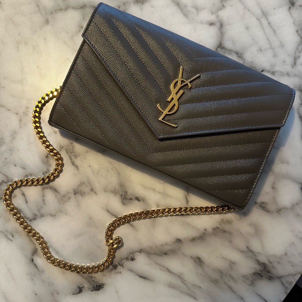 Yves St Laurent wallet chain bag Grey - Picture 4 of 5